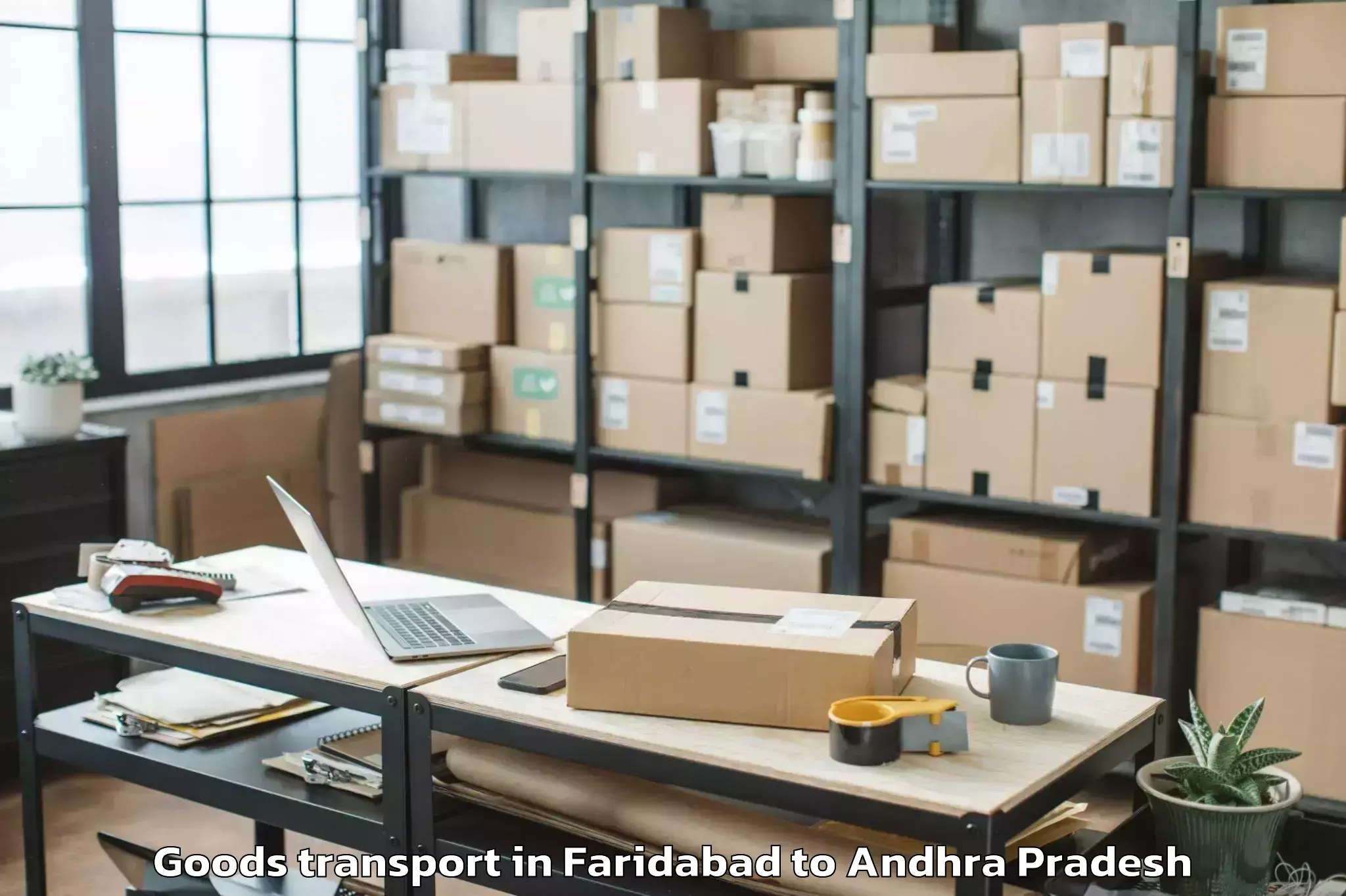 Book Faridabad to Pellakur Goods Transport